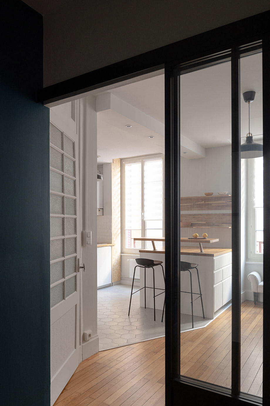 Rénovation d’appartement Lyon 7ème arrondissement avec alcôve et cuisine LAYDOSTIAN ARCHITECTE AGENCEMENT DECORATION
